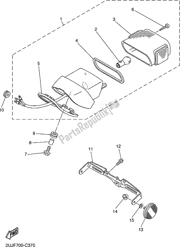 Toutes les pièces pour le Feu Arrière du Yamaha XV 250 2020