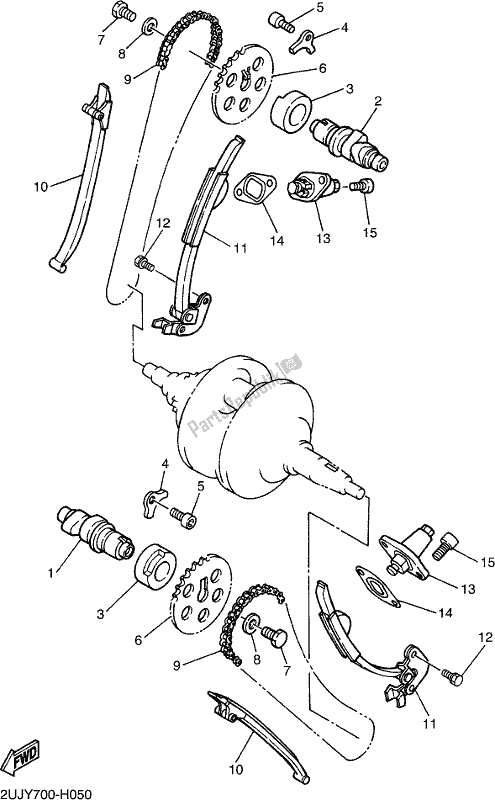 All parts for the Camshaft & Chain of the Yamaha XV 250 2021