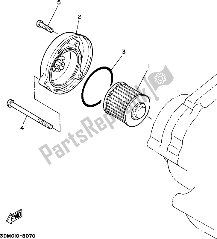 All parts for the Oil Cleaner of the Yamaha XV 250 2021