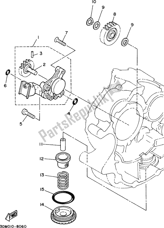 Alle onderdelen voor de Oliepomp van de Yamaha XV 250 2021