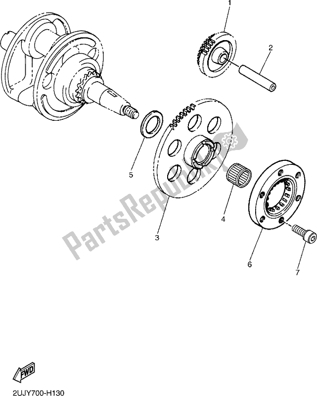 All parts for the Starter Clutch of the Yamaha XV 250 2021