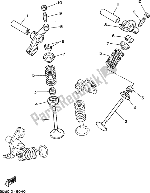 All parts for the Valve of the Yamaha XV 250 2021