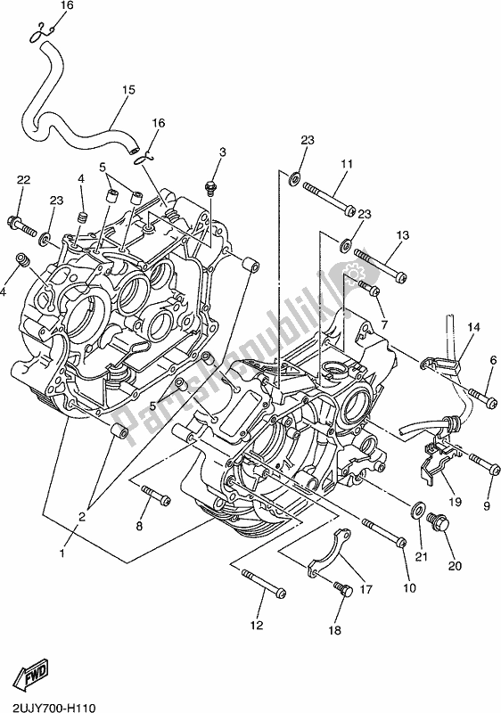 Toutes les pièces pour le Carter du Yamaha XV 250 Virago 2017