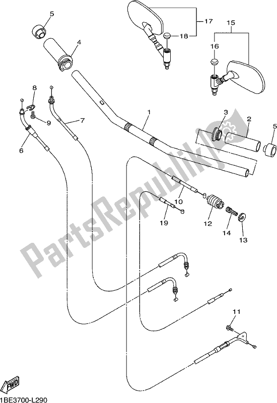 Tutte le parti per il Maniglia E Cavo Dello Sterzo del Yamaha XV 250 Virago 2018