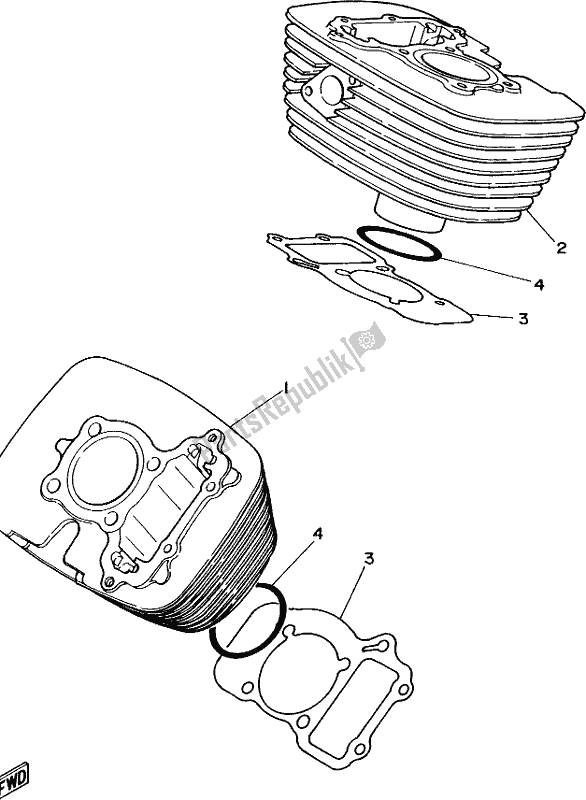 Tutte le parti per il Cilindro del Yamaha XV 250 Virago 2019