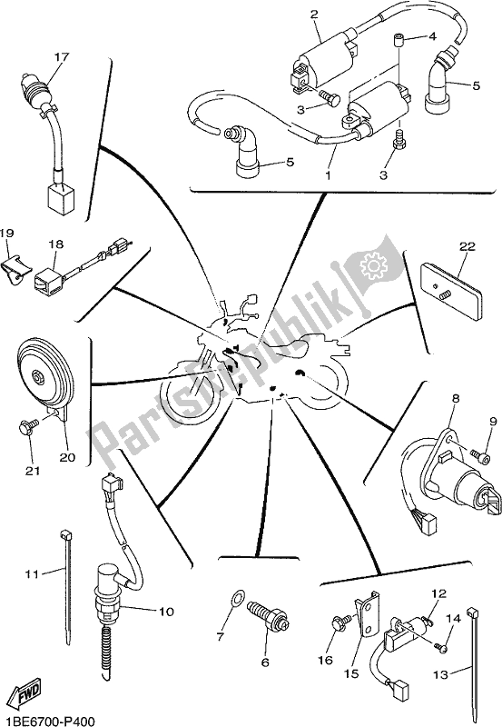 Wszystkie części do Elektryczny 2 Yamaha XV 250 Virago 2019