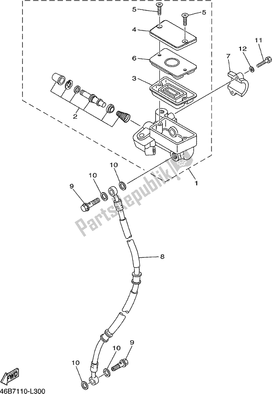 Tutte le parti per il Pompa Freno Anteriore del Yamaha XV 250 Virago 2019