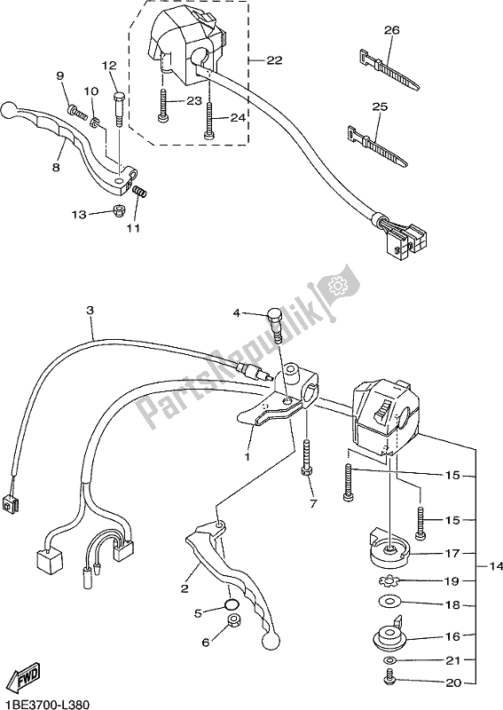 Wszystkie części do Klamka, Prze?? Cznik I D? Wignia Yamaha XV 250 Virago 2019