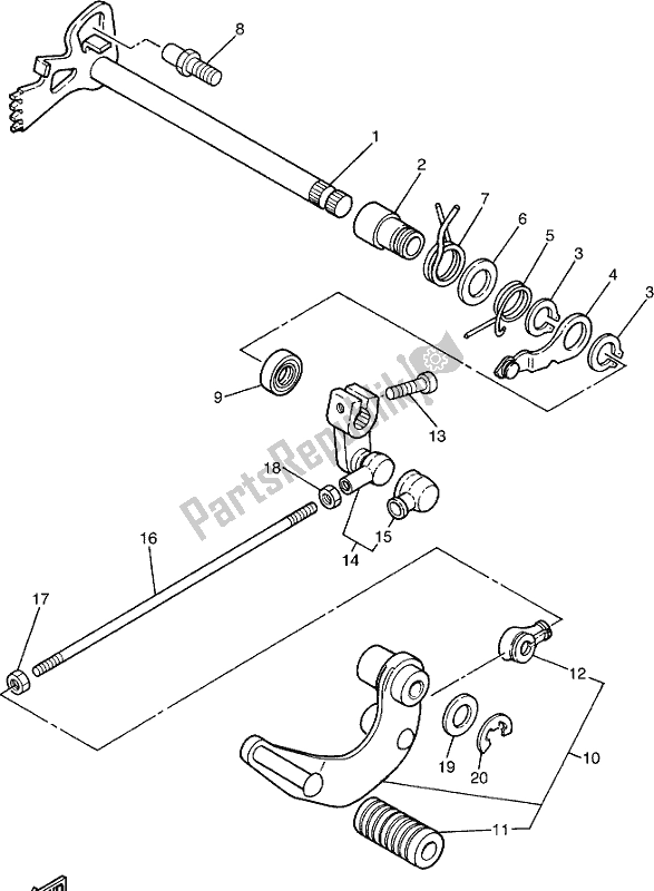 Tutte le parti per il Albero Del Cambio del Yamaha XV 250 Virago 2019