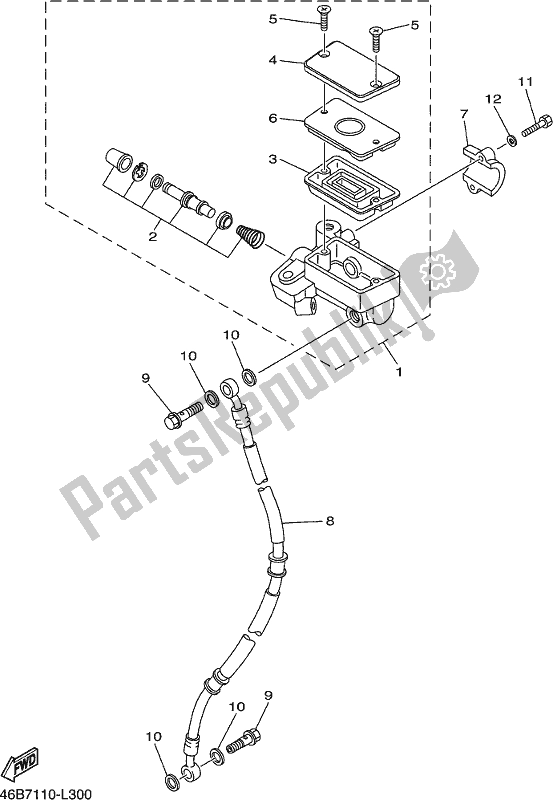 Tutte le parti per il Pompa Freno Anteriore del Yamaha XV 250 Virago 2020