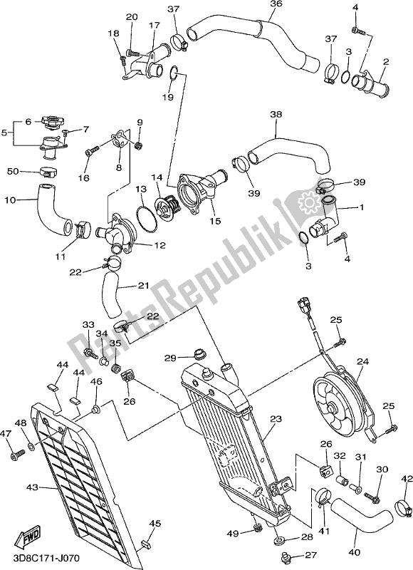 Toutes les pièces pour le Tuyau De Radiateur du Yamaha XVS 1300A 2017