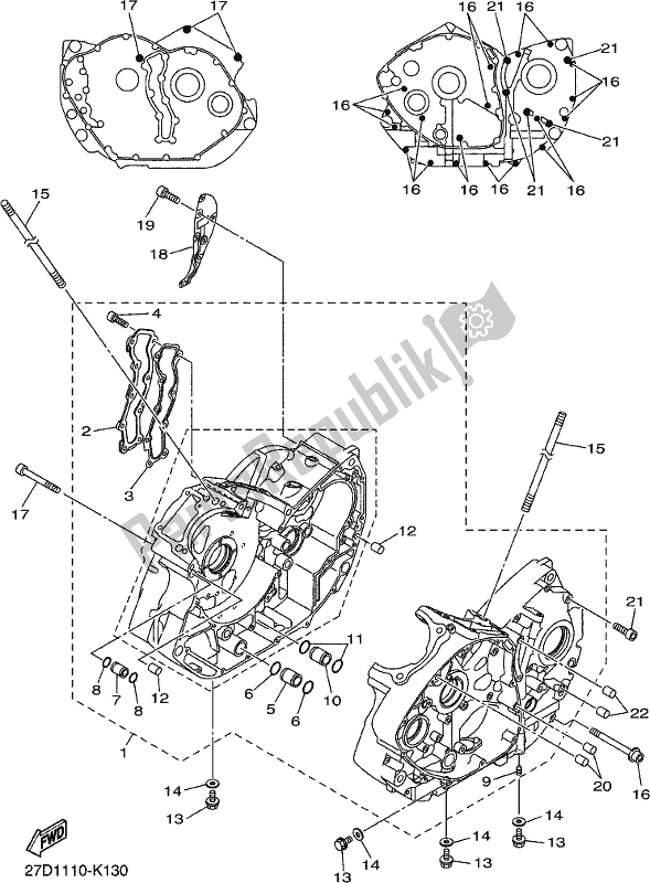 Tutte le parti per il Carter del Yamaha XVS 1300A Vstar 1300 Classic 2017