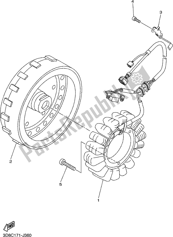 Tutte le parti per il Generatore del Yamaha XVS 1300A Vstar 1300 Classic 2017