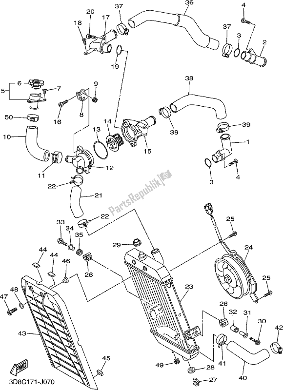 Alle onderdelen voor de Radiator Slang van de Yamaha XVS 1300A Vstar 1300 Classic 2017