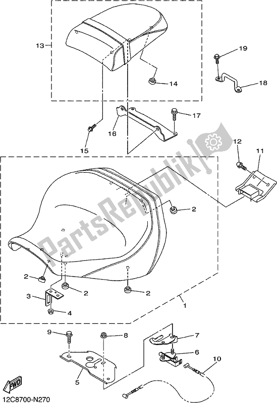 Tutte le parti per il Posto A Sedere del Yamaha XVS 1300A Vstar 1300 Classic 2017