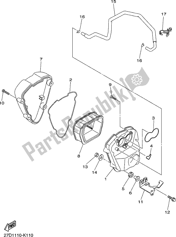 All parts for the Intake 2 of the Yamaha XVS 1300 CU 2017