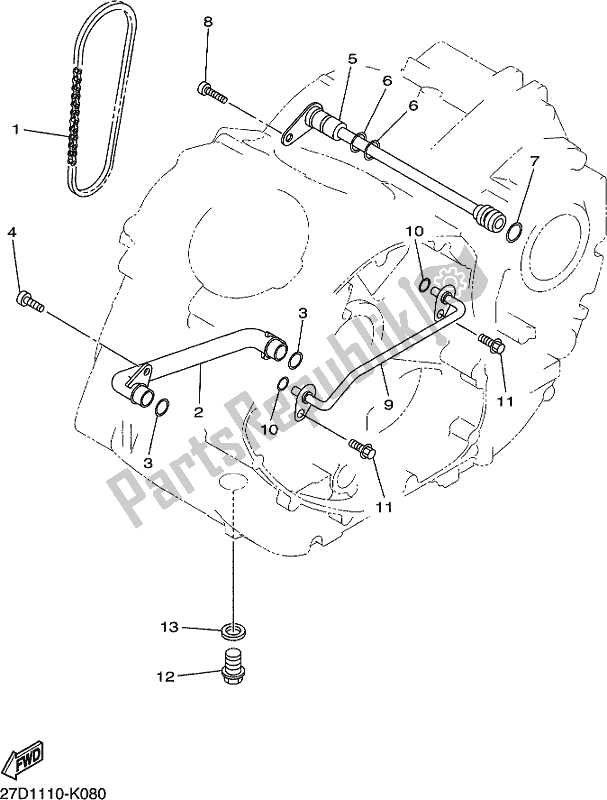 All parts for the Oil Pump of the Yamaha XVS 1300 CU 2017 All parts for the Oil Pump of the Yamaha XVS 1300 CU 2017
