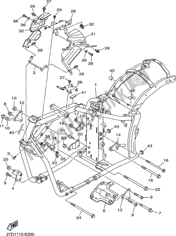 Todas las partes para Marco de Yamaha XVS 1300 CU 2018