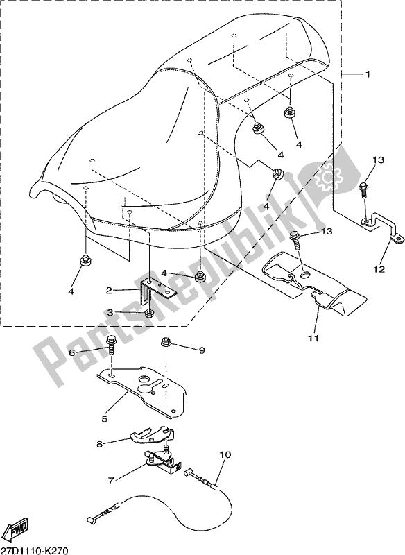 Wszystkie części do Siedzenie Yamaha XVS 1300 CU 2018