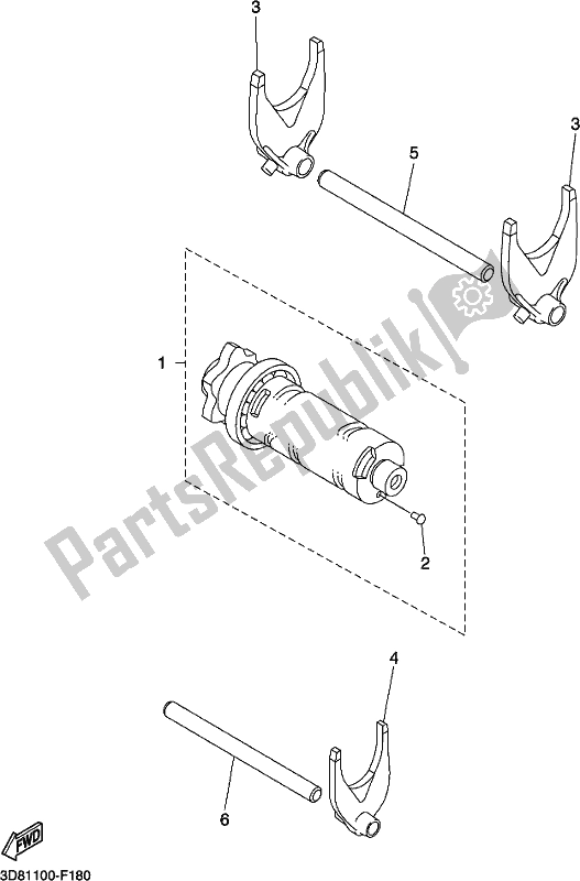 All parts for the Shift Cam & Fork of the Yamaha XVS 1300 CU 2018