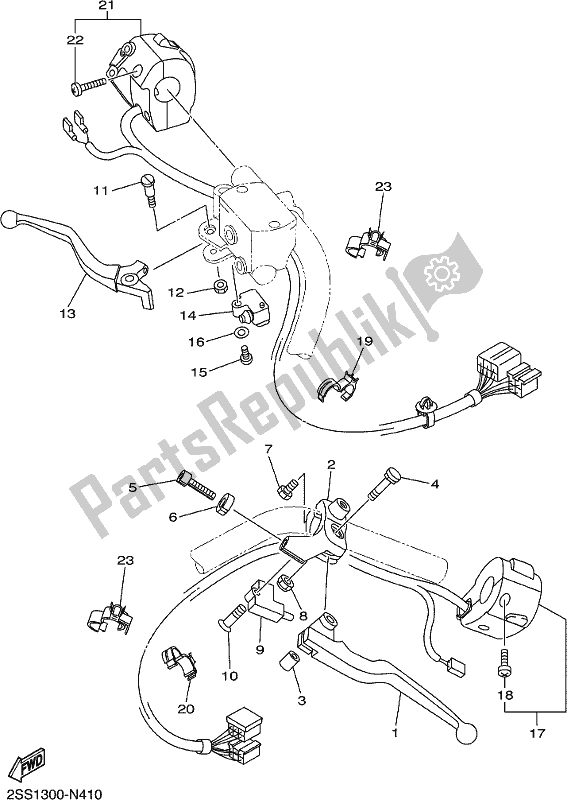 All parts for the Handle Switch & Lever of the Yamaha XVS 1300 CU Stryker Cruiser 2018