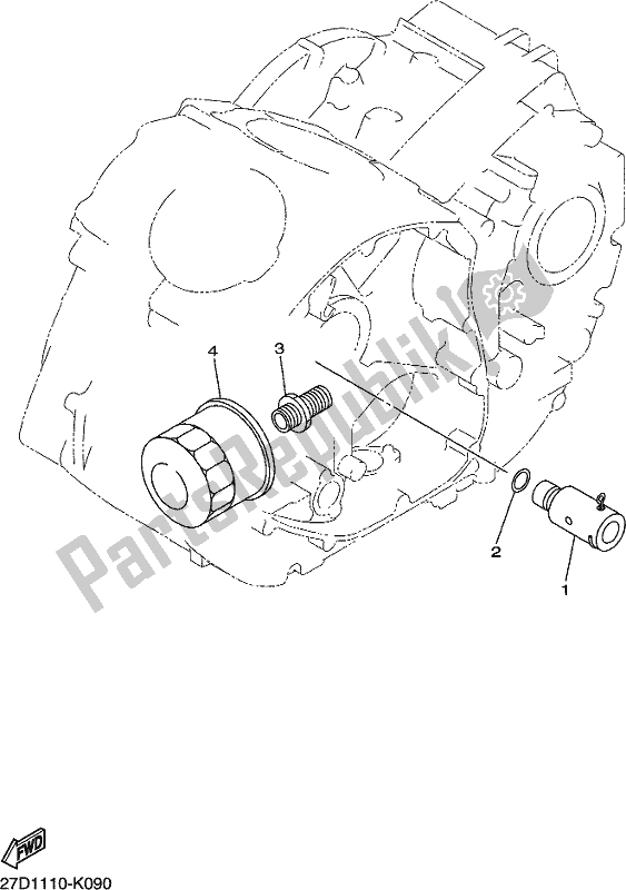 All parts for the Oil Cleaner of the Yamaha XVS 1300 CU Stryker Cruiser 2018