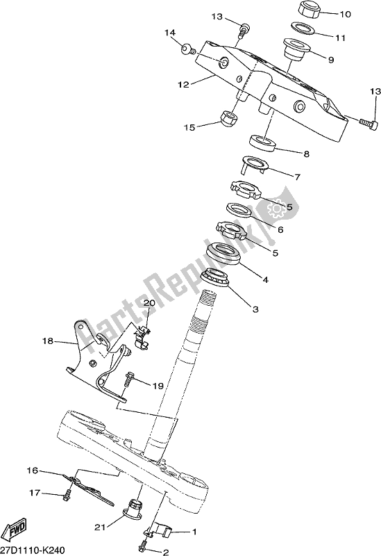 All parts for the Steering of the Yamaha XVS 1300 CU Stryker Cruiser 2018