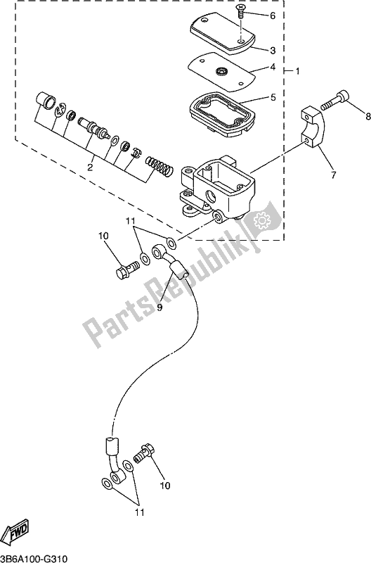 Tutte le parti per il Pompa Freno Anteriore del Yamaha XVS 650 2017