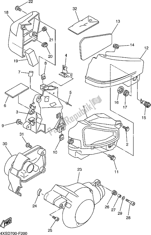 Todas las partes para Cubierta Lateral de Yamaha XVS 650 2017