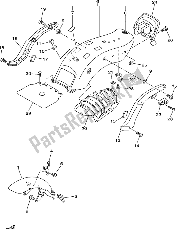 All parts for the Fender of the Yamaha XVS 650 2018