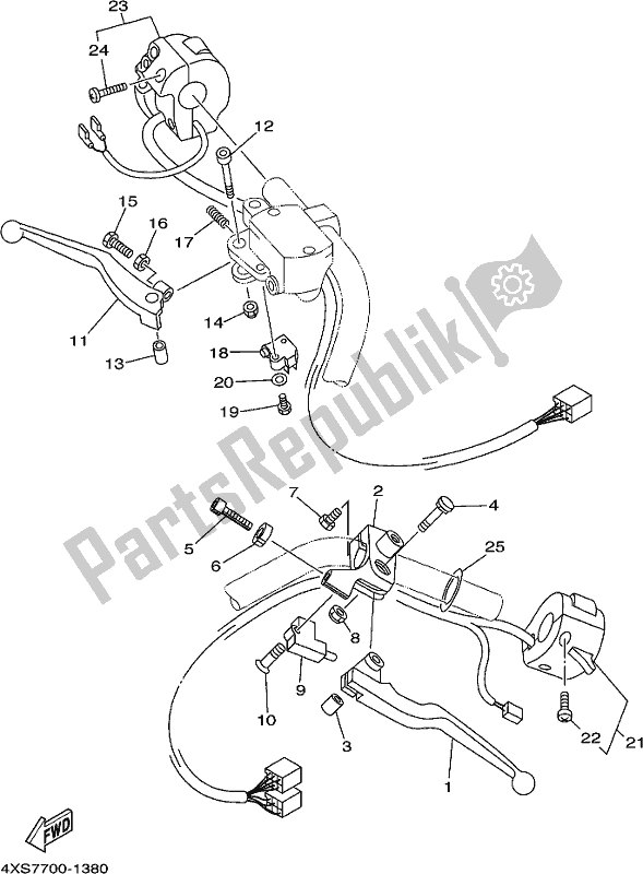 Toutes les pièces pour le Interrupteur Et Levier De Poignée du Yamaha XVS 650 2018