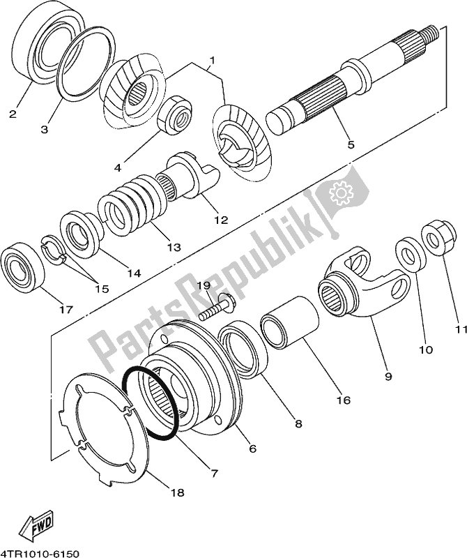 All parts for the Middle Drive Gear of the Yamaha XVS 650 2018