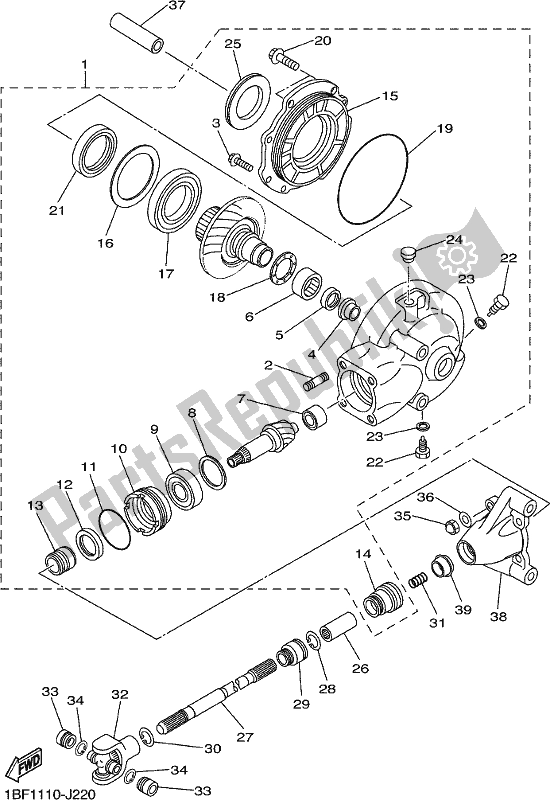 All parts for the Drive Shaft of the Yamaha XVS 650 Dragstar Custom 2018