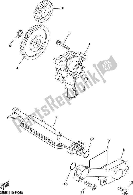 All parts for the Oil Pump of the Yamaha XVS 650 Dragstar Custom 2018