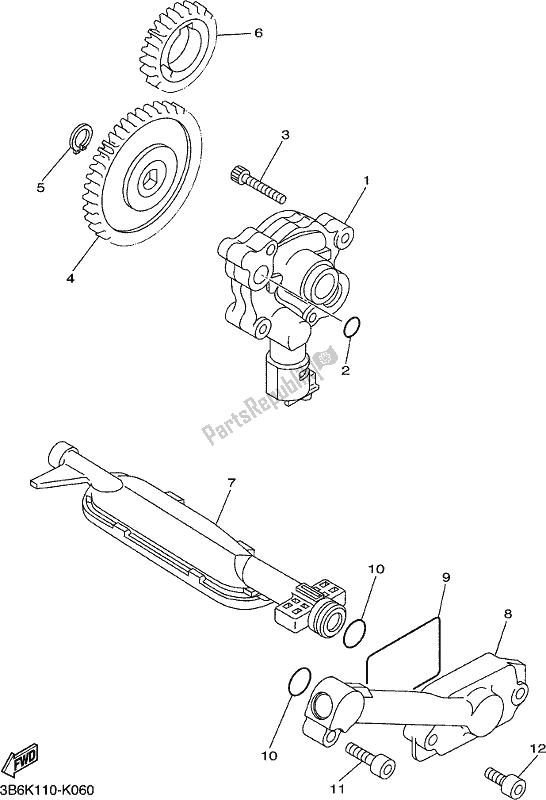 All parts for the Oil Pump of the Yamaha XVS 650 Vstar Custom 2017