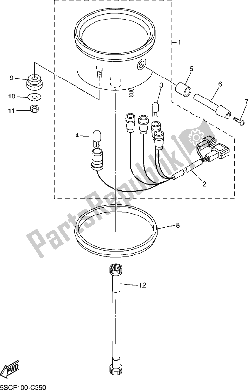 All parts for the Meter of the Yamaha XVS 650A 2017