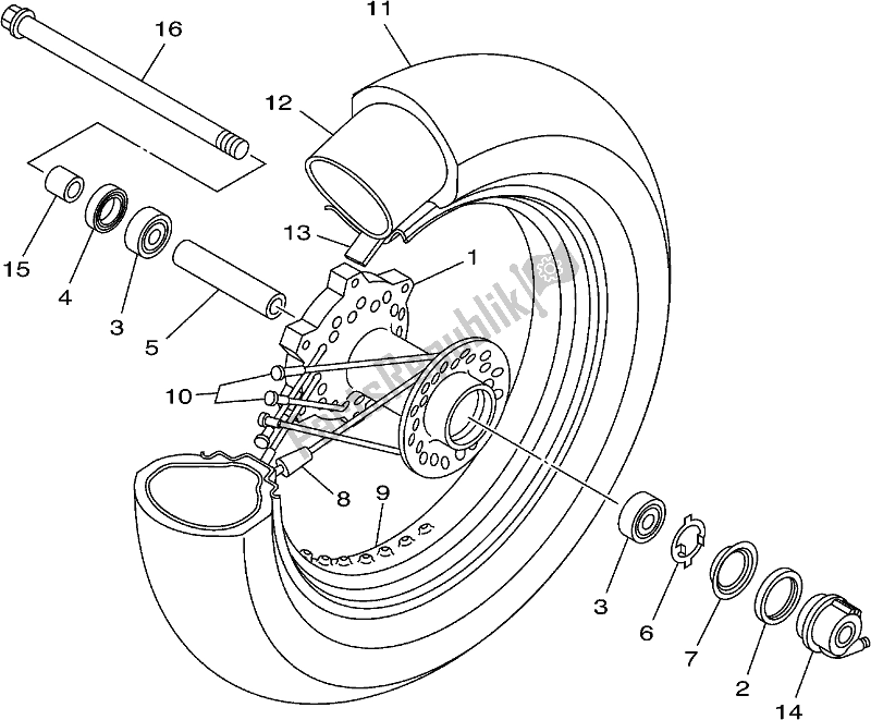 Tutte le parti per il Ruota Anteriore del Yamaha XVS 650A 2018