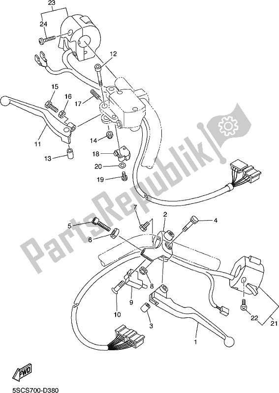 Todas las partes para Interruptor De Palanca Y Palanca de Yamaha XVS 650A 2018