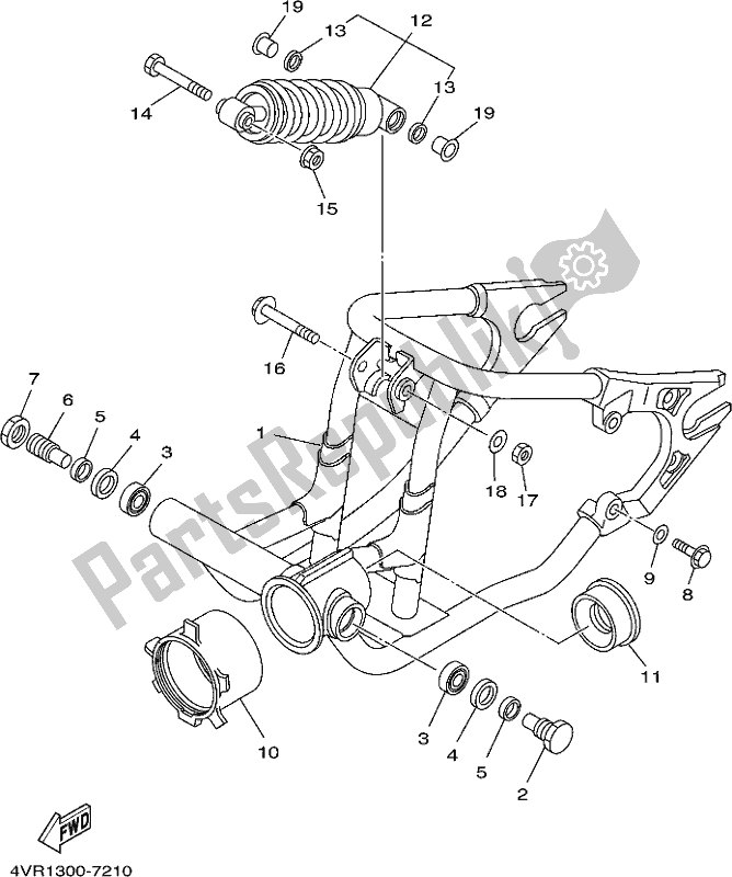 Todas as partes de Braço Traseiro E Suspensão do Yamaha XVS 650A 2018