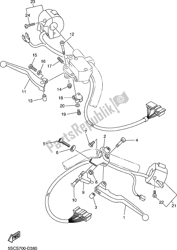 Todas las partes para Interruptor De Palanca Y Palanca de Yamaha XVS 650A Vstar 650 Classic 2017