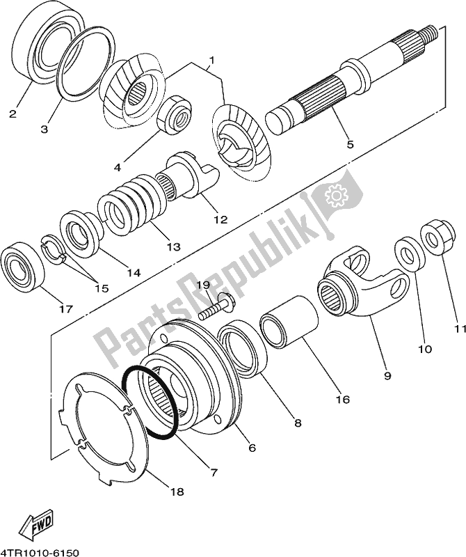 All parts for the Middle Drive Gear of the Yamaha XVS 650A Vstar 650 Classic 2017