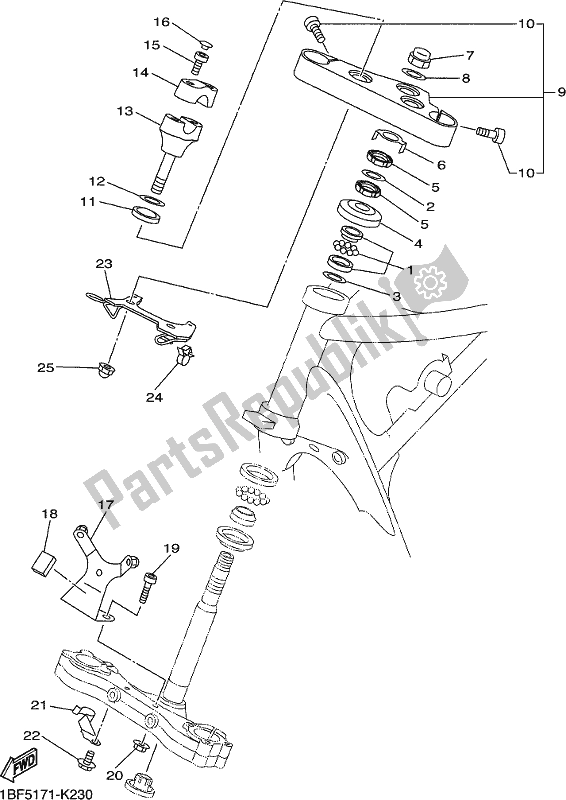All parts for the Steering of the Yamaha XVS 650A Vstar 650 Classic 2017
