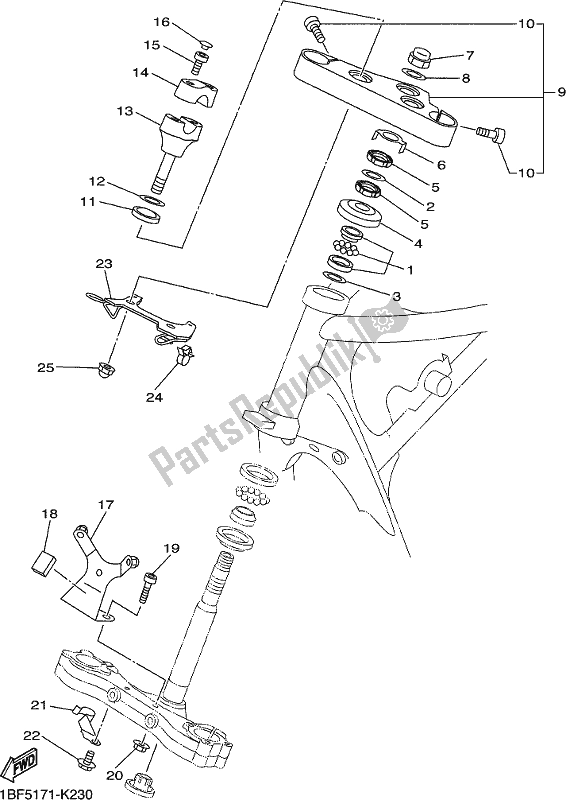 All parts for the Steering of the Yamaha XVS 650A Vstar 650 Classic 2017