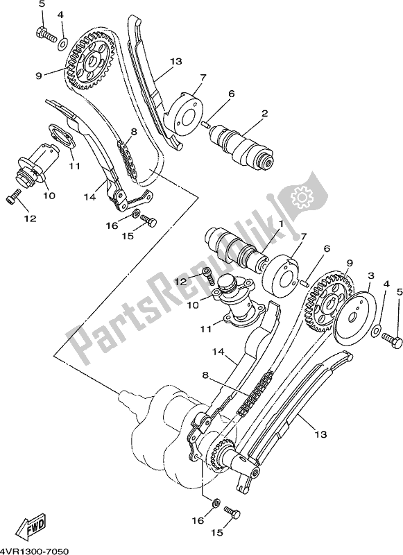 All parts for the Camshaft & Chain of the Yamaha XVS 650A Vstar 650 Classic 2018