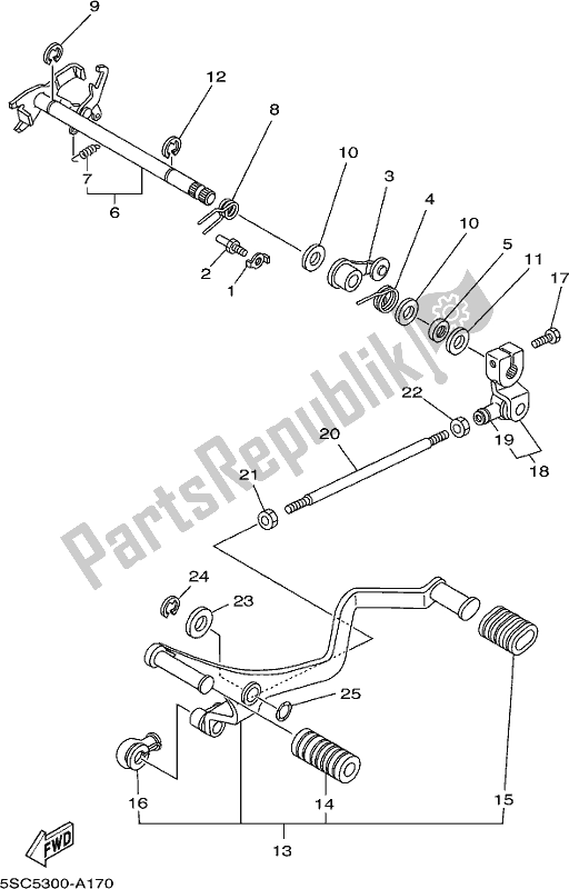 Tutte le parti per il Albero Del Cambio del Yamaha XVS 650A Vstar 650 Classic 2018