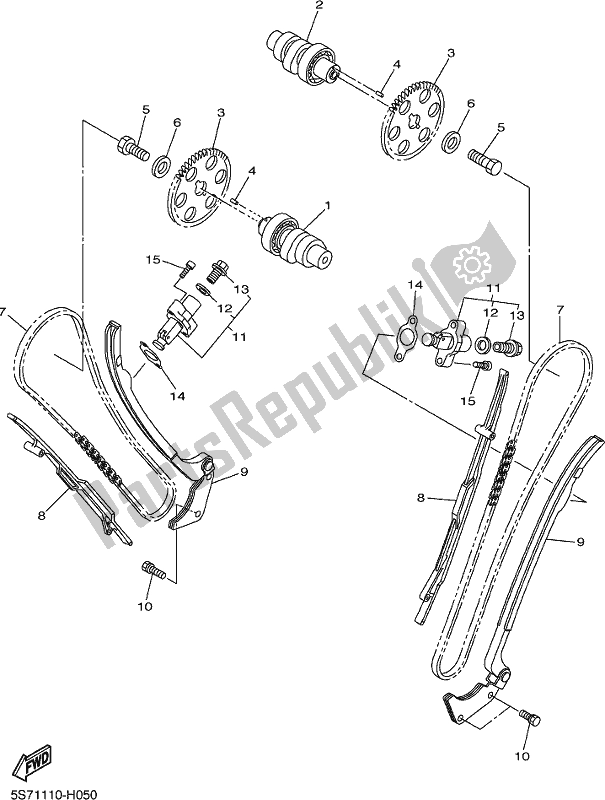 All parts for the Camshaft & Chain of the Yamaha XVS 950 CU 2017