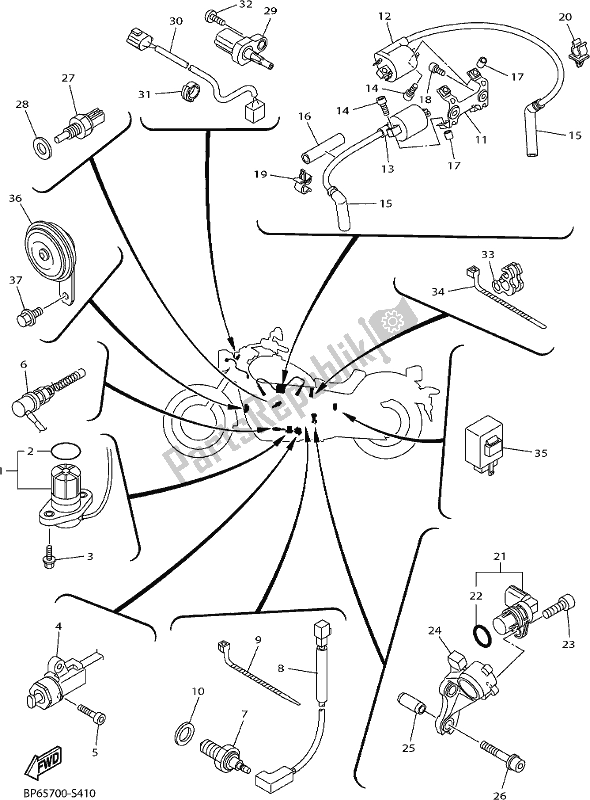 All parts for the Electrical 1 of the Yamaha XVS 950 CU 2017