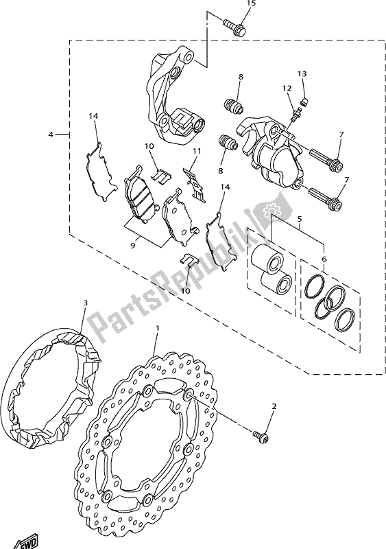 Tutte le parti per il Pinza Freno Anteriore del Yamaha XVS 950 CU 2017