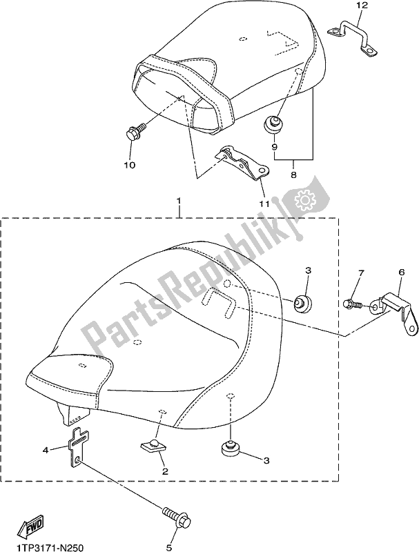 Tutte le parti per il Posto A Sedere del Yamaha XVS 950 CU 2017