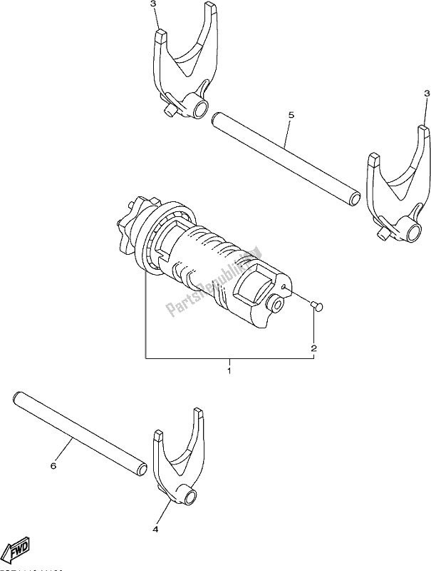 All parts for the Shift Cam & Fork of the Yamaha XVS 950 CU 2017